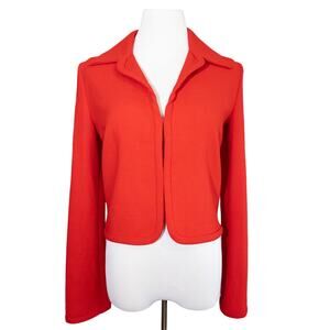 Mach & Mach NEW Crystal Bow Little Long Sleeve Top Jacket Crepe Red US 6 No Bow